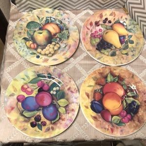 MONACO HAND DECORATED IN ITALY FRUITS PLATE SET 4